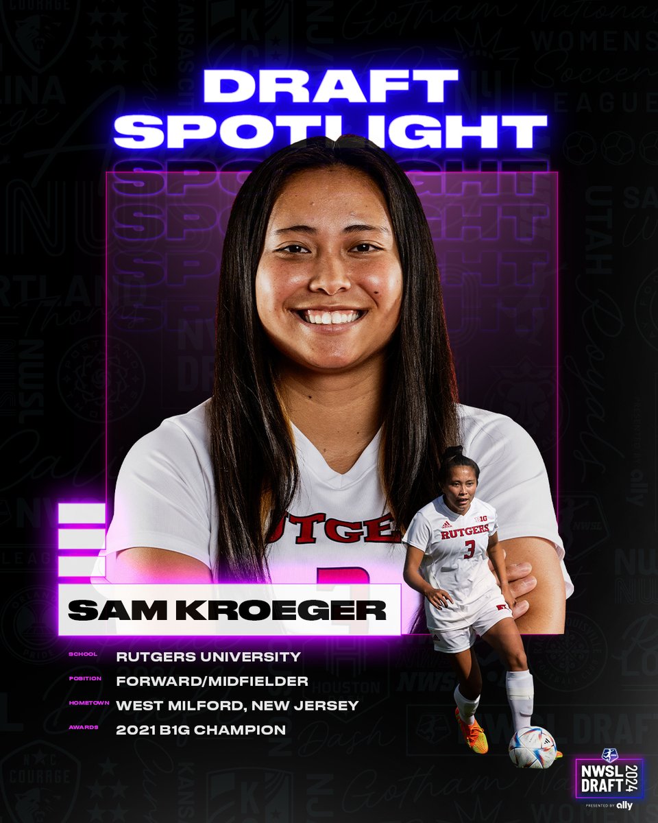 NWSL 🤝 Rutgers

Get to know Sam Kroeger ahead of the #NWSLDraft!

Watch the Draft on Jan. 12 | 8pm ET | 📺 ION