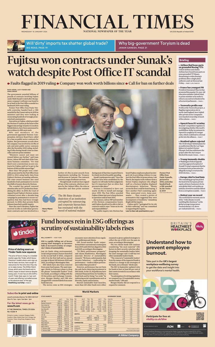 PolitlcsUK's tweet photo. Follow for the very latest political news!

"government records show the company was involved in £4.9bn of solo and joint public sector contracts after the December 2019 ruling, including £3.6bn during Sunak's time as Chancellor and now prime minister" 

Story: https://t.co/8FU7GTwbg1