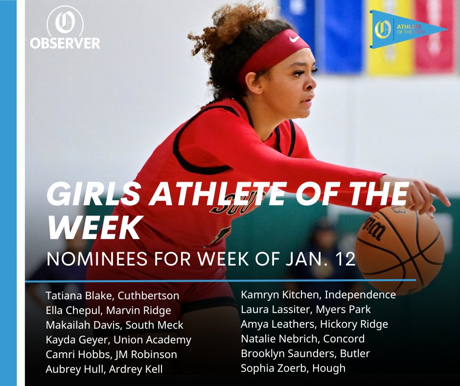 Here are the nominees for @theobserver girls' high school athlete of the week. Poll closes Friday. Vote now. Vote often charlotteobserver.com/sports/high-sc…