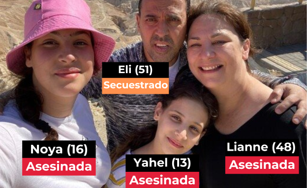 Esta es la hermosa familia Sharabi.
Una familia destruida por el terrorismo de Hamas.

Las hermosas Noya y Yahel, y la mamá, Lianne, fueron asesinadas cruelmente el 7 de octubre. Las tres fueron encontradas abrazadas, en un último instante de amor eterno.

Eli, padre de las niñas