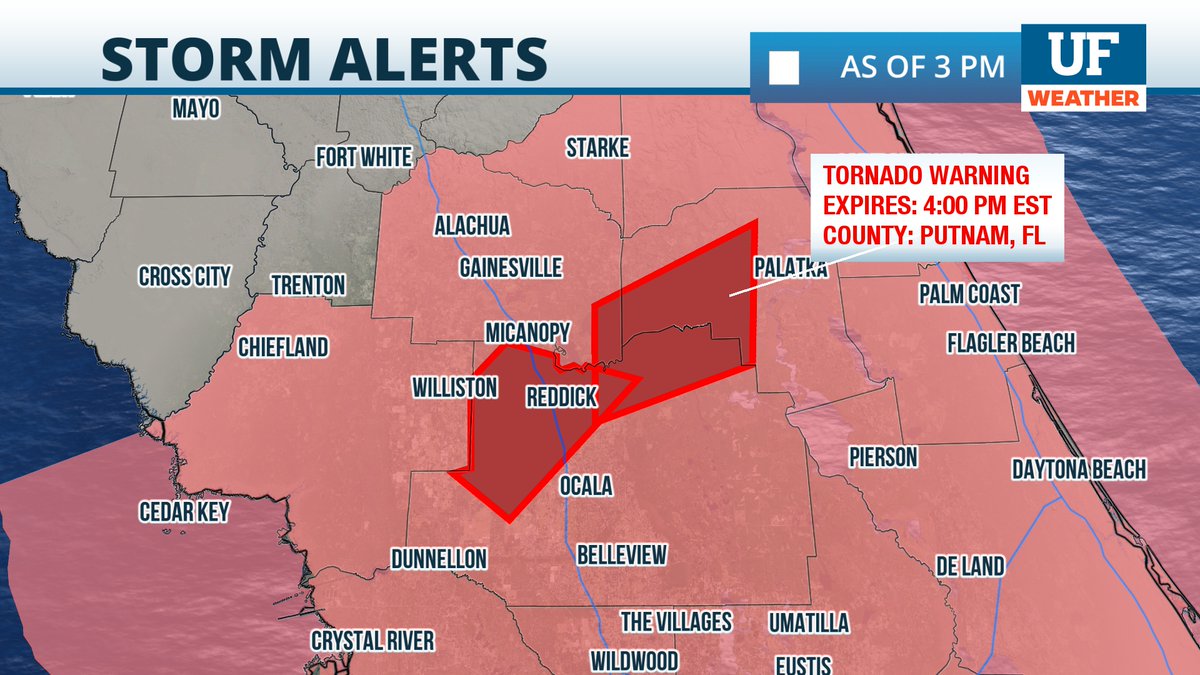 Tornado warning issued for parts of Putnam, Marion, and Alachua. Expires 4:00 PM EST.