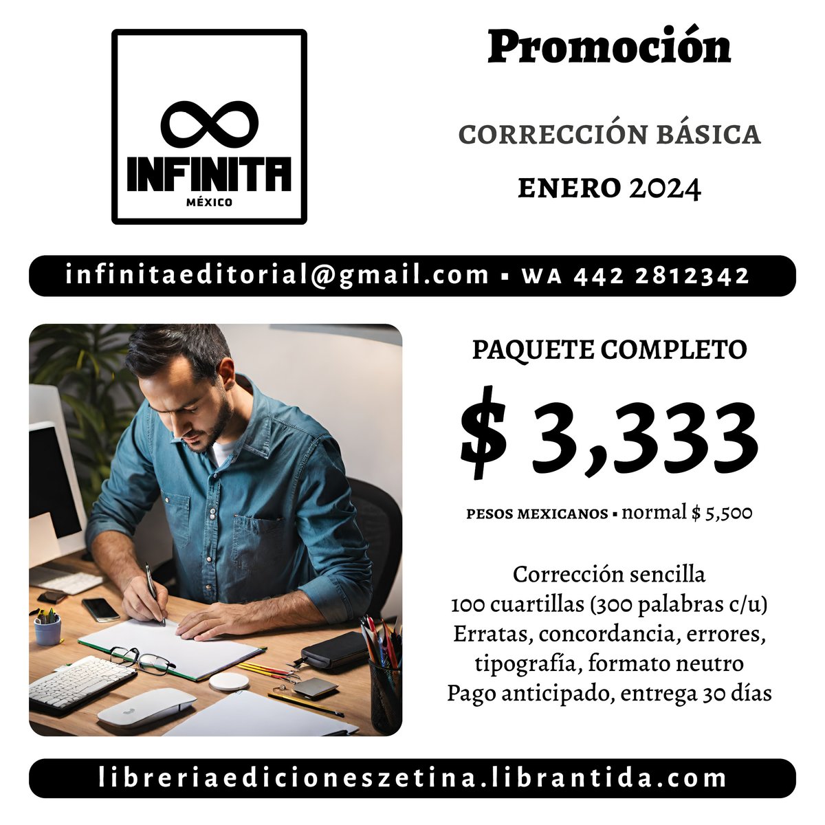 Infinitaeditor's tweet photo. Corrección de tus obras con respeto a tu estilo https://t.co/dWkcTVTo9l