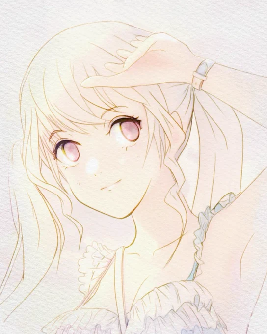 水彩って偶然出来た濃淡に一喜一憂するから好き #レンブラント水彩絵具 