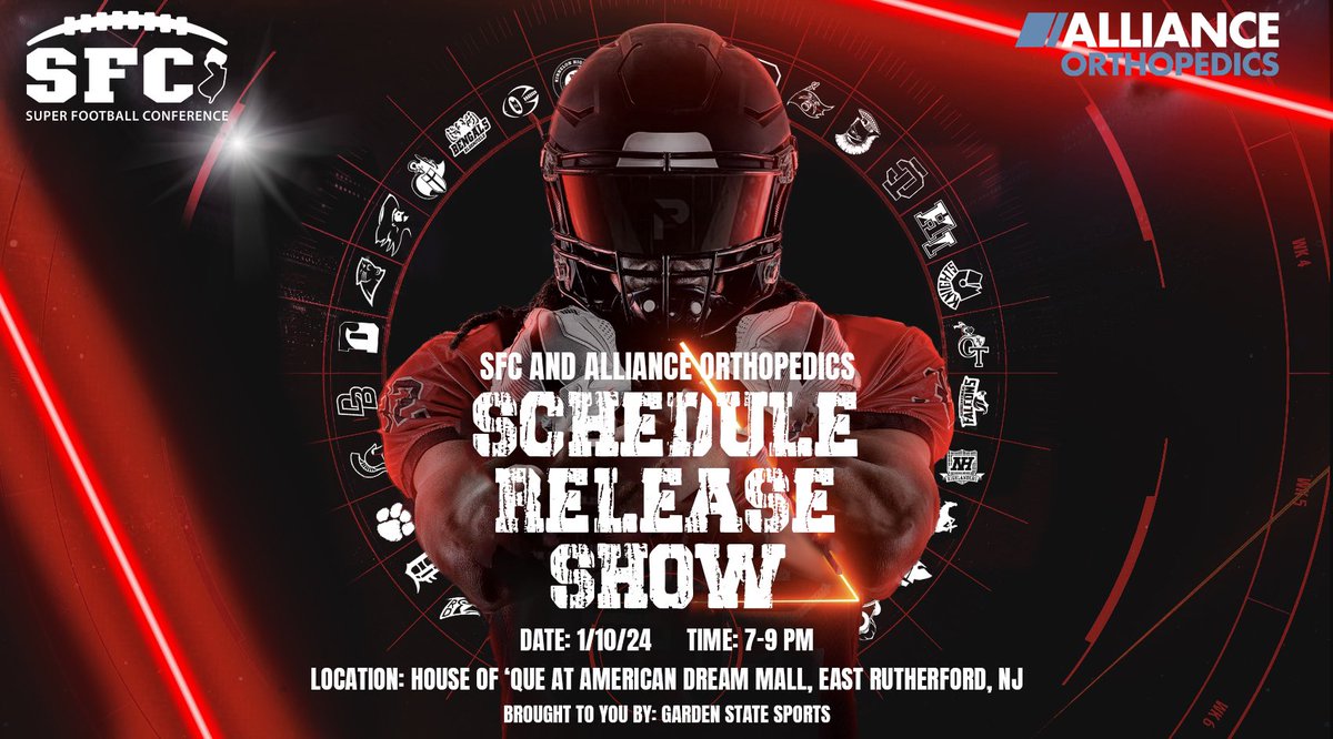 The SFC Schedule Release Show is less than 24 hours away! Join us tomorrow at the House of Que at the American Dream mall from 7-9 pm to see the live showing of your teams 2024 schedule! Live stream link: youtube.com/watch?v=-dfFaV… See you there!