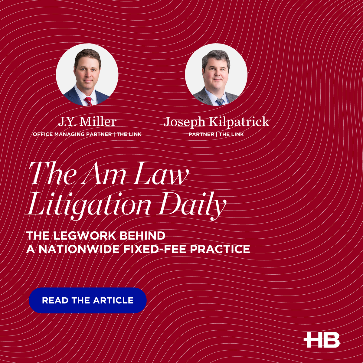 HuschBlackwell's tweet photo. Partners @JYMiller16 and Joe Kilpatrick recently engaged in a discussion with @Ross_Todd from The Am Law Litigation Daily, shedding light on Husch Blackwell's uncommon approach to #alternativefeearrangements. 

Read Part I of the @Lawdotcom conversation: https://t.co/8LcuMeuJv4 https://t.co/LNdrwTSfet