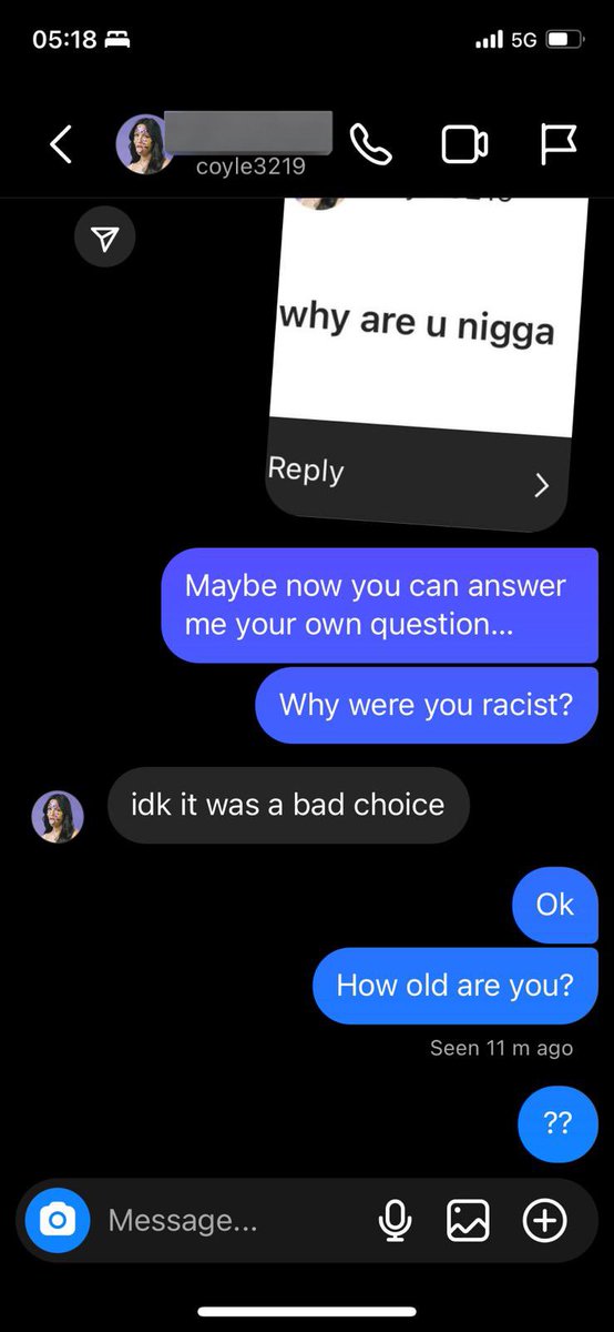 BalusaTrish's tweet photo. Example of fake outrage from a racist.
Calling me a racist whilst calling me a Nigga in another post.
She thought her comments/questions were coming through anonymously . #BBUK #ArTrish https://t.co/ktZ9dwaPhK