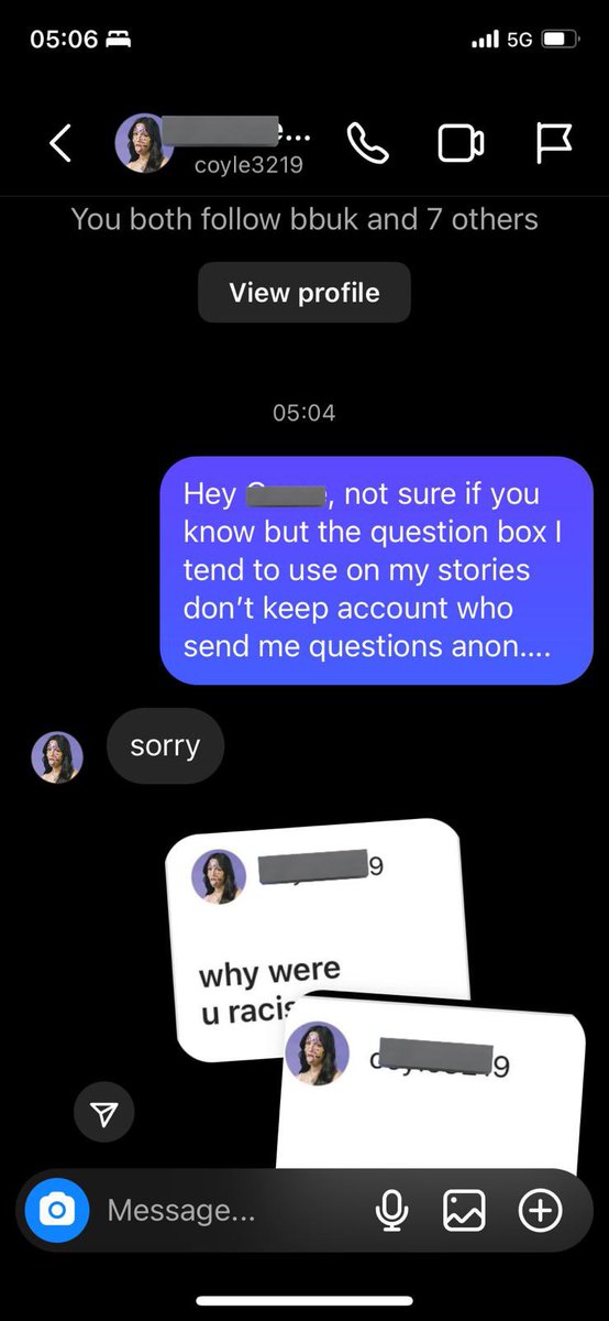 BalusaTrish's tweet photo. Example of fake outrage from a racist.
Calling me a racist whilst calling me a Nigga in another post.
She thought her comments/questions were coming through anonymously . #BBUK #ArTrish https://t.co/ktZ9dwaPhK