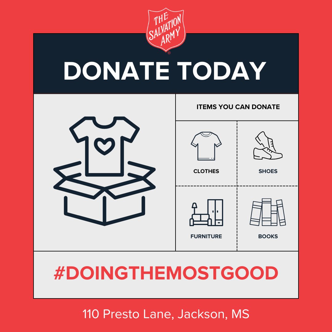 Every item donated to The Salvation Army Family Store is a small act of kindness that creates a ripple effect of good. Join us in making a positive impact – donate today and help us Do The Most Good!

#TheSalvationArmyJXN #DoingTheMostGood #Donate