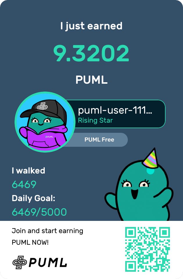 bjam55's tweet photo. I just earned 9.3202 on @pumlhealthio #MoveToEarn $PUMLx - Proof of Workout 💪 https://t.co/tQv3DK4hum