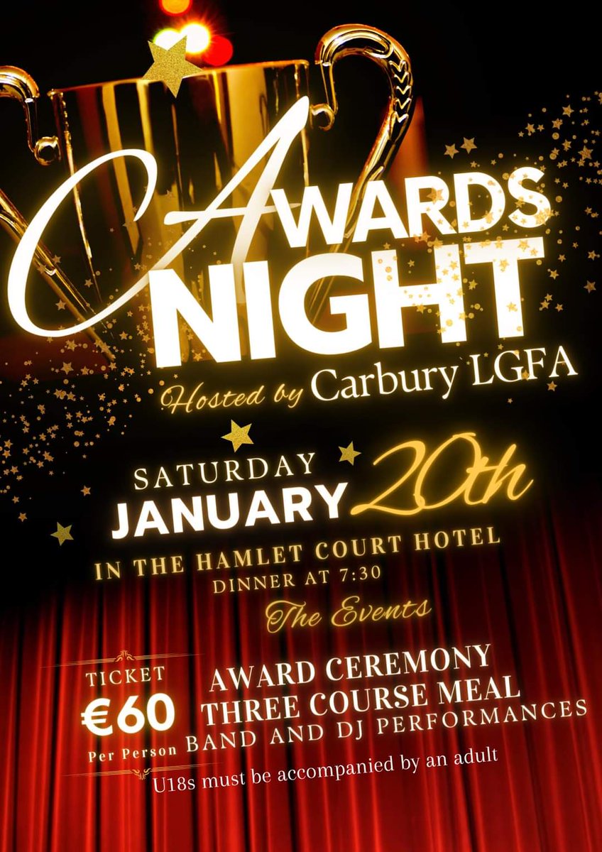 carburylgfa's tweet photo. Every team wants to cap off their season with an awards ceremony where their team receives medals, celebrates with the community and shows off some silverware.

Come celebrate with our club
🔵 January 20th 2024
🟡 Hamlet Court Hotel

Get in contact here to secure your ticket 💛💙 https://t.co/INSQdGK52G