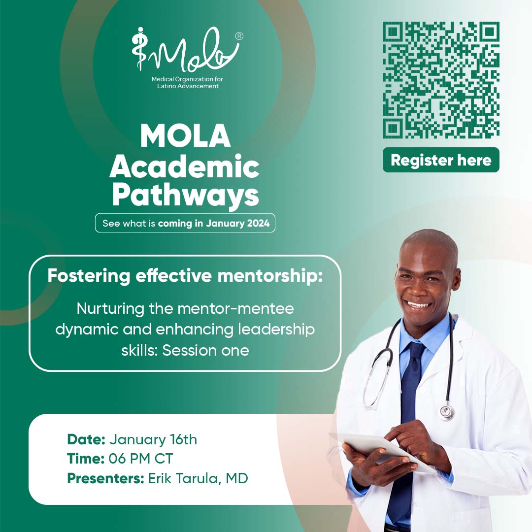 chicagomola's tweet image. Join us on January 16th, we will have the talk "Fostering Effective Mentorship: Nurturing the Mentor-Mentee Dynamic and Enhancing Leadership Skills."
Register here 👉bitly.ws/37nmP🗓️

#molahealth #mentorship #academicpathways