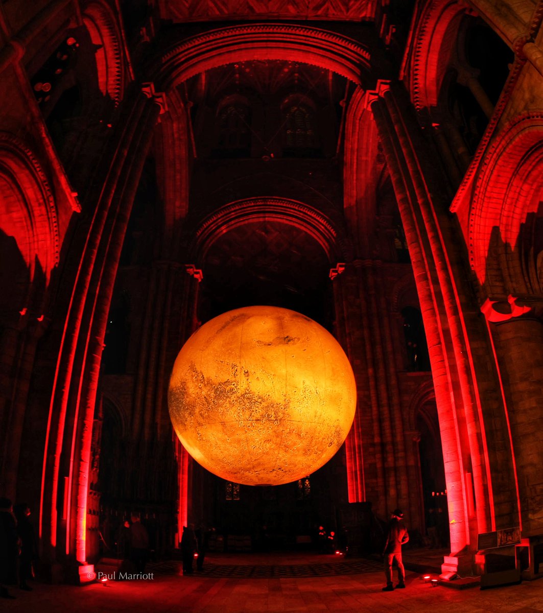 Mars: War & Peace by Luke Jerram a stunning artwork of the red planet and has turned Peterborough Cathedral red #mars #theredplanet #redplanet #emotion #art #artwork #artinstallation #peterboroughcathedral #Peterborough #canonr5 #canonuk #canoncameras #thebppa #picoftheday #potd