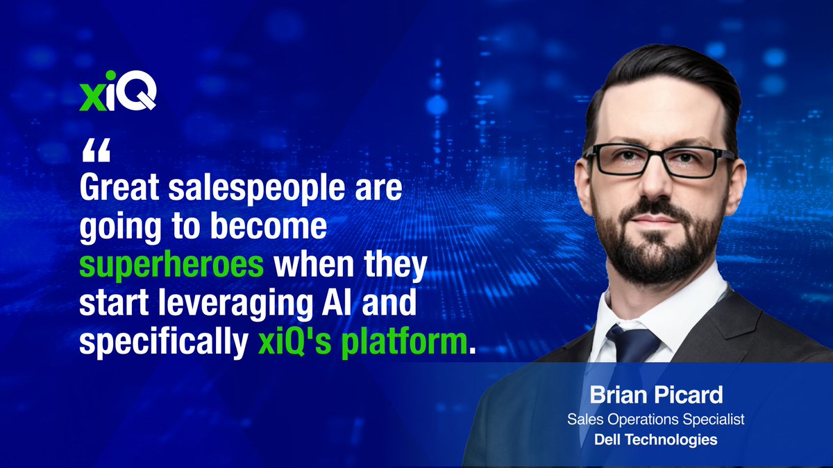 UsmanMSheikh's tweet photo. Brian Picard @DellTech highlights the impact of @xiQinc's AI platform, revolutionizing sales roles &amp; approaches. 

Imagine sales pros evolving with AI's power! 

To learn more about xiQ's AI-powered platform, book your demo: https://t.co/YE0LfTaFCj https://t.co/jTdv5C3YyQ