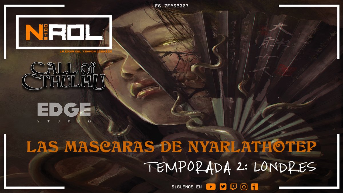Nacho_Rolero's tweet photo. LAS MÁSCARAS DE NYARLATHOTEP (TEMP.2: LONDRES 2/ ). #lallamadadecthulhu #edgestudio #lovecraft #rolonline@norterol https://t.co/jaHF6ZROWL https://t.co/AVEdwuc76u
