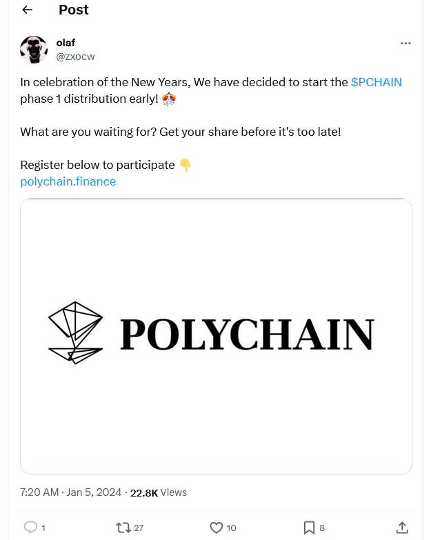 denycryptos's tweet photo. 🥷#Polychain Capital said its founder Olaf #Carlson-Wee's #X-account has been hacked, hosting phishing links. https://t.co/d9Xjl9ZRe4