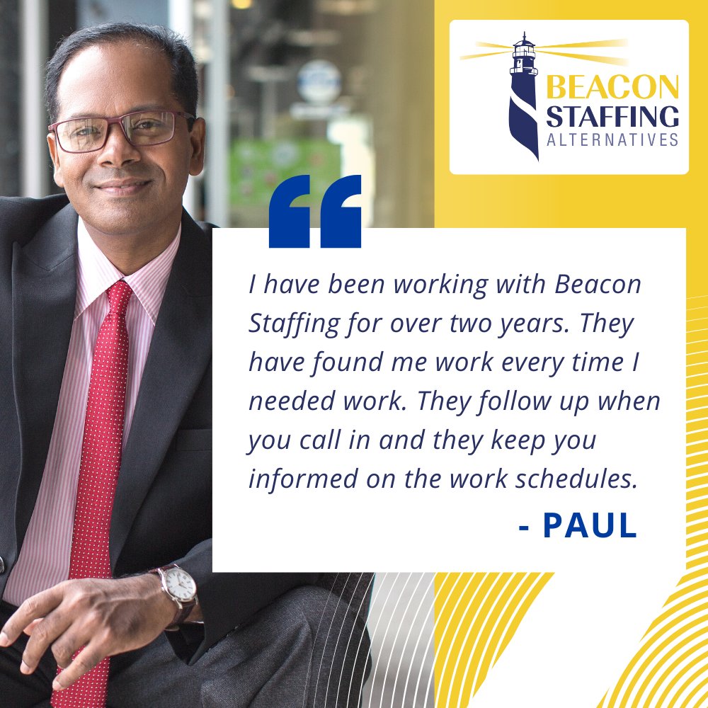BeaconStaffing_'s tweet photo. Paul's journey with us showcases our commitment to reliable placements and responsive communication. Apply today and discover consistent work opportunities with Beacon Staffing!

https://t.co/69AyX5PBN1 https://t.co/YzNM1S9VPI