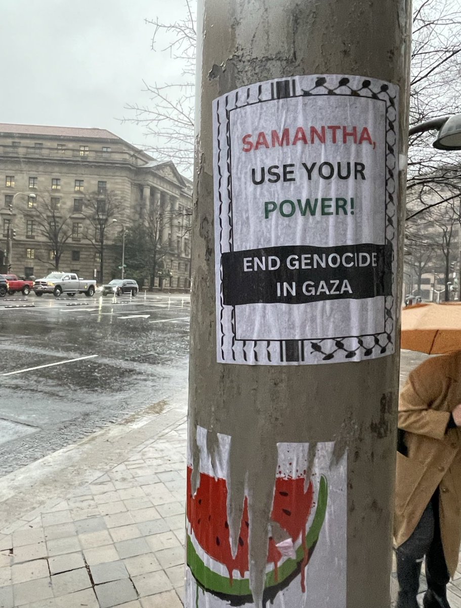 Spotted around DC today. Time for <a href="/SamanthaJPower/">Samantha Power</a> to speak up and call for a ceasefire. 
<a href="/USAID/">USAID</a> <a href="/PowerUSAID/">Samantha Power</a>
