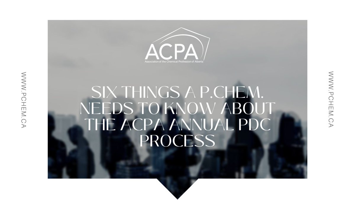 Six Things a P.Chem. Needs to Know About the ACPA Annual PDC Process. Click here to read more.

bit.ly/3RTGWUc

#ACPA #ChemicalProfessionofAlberta #6thingstoknow #ACPAannualprocess #Pchem #EdmontonAB