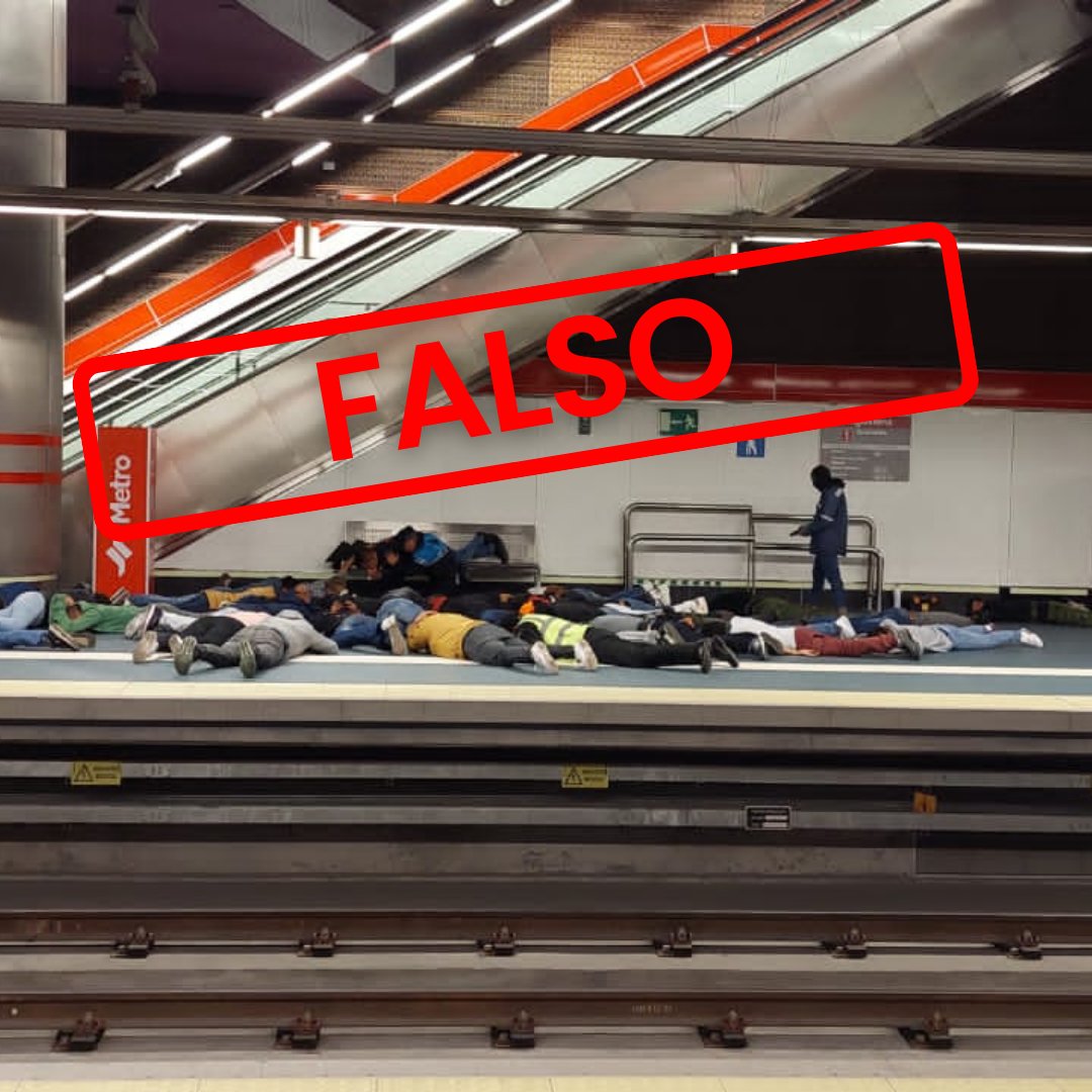 lahoraecuador's tweet photo. #ATENCIÓN 🔴| Esta foto difundida sobre presuntos atentados en el Metro de Quito, corresponde a un simulacro. ¡Infórmate por canales oficiales! https://t.co/iZAJ8wyRGz
