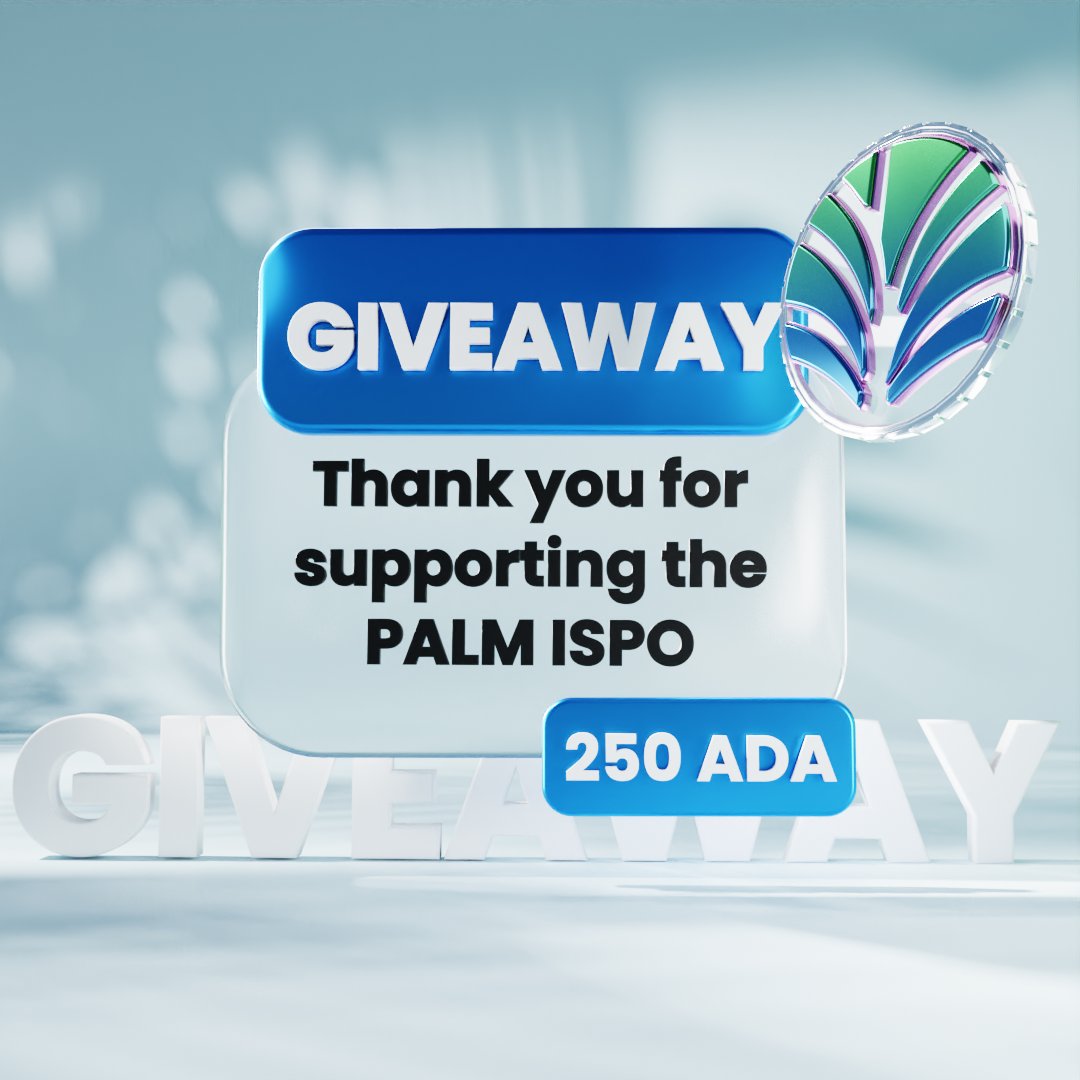 palmeconomy's tweet photo. 🎉🌴 PALM Token Giveaway! 🌴🎉

🚀To thank our amazing community for their unwavering support during our ISPO, we're hosting an #ADA giveaway!

1⃣ Follow @palm_token 
2⃣ Like & Retweet this post 
3⃣ Tag 3 friends who should join the PALM community!

🏆 Winner TBA in 48 hours!