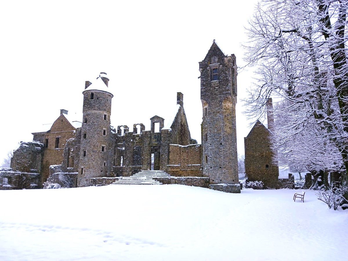 Quand le #Château revêt son manteau blanc, l'endroit devient encore plus enchanteur.
#Neige #MagnifiqueFrance #Normandie