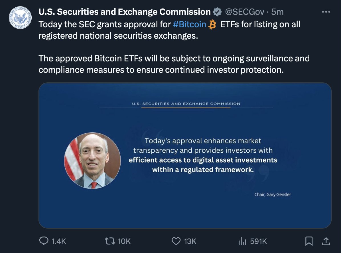 CryptoBullet1's tweet image. #BTC ETF APPROVED! Finally 😩