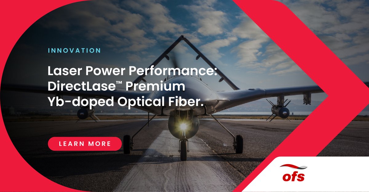DirectLase Premium Yb-doped Optical Fibers www2.ofsoptics.com/directlase - perfect for high-power, narrow-linewidth fiber laser systems. These innovative Yb-doped gain fibers deliver industry-leading performance and high reliability for directed energy applications. #ofs #fiberlaser