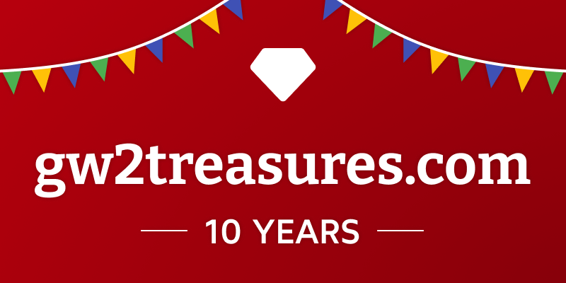 GW2Treasures's tweet photo. https://t.co/xvvu3zccd0 - The #GuildWars2 Database - turns 10 years old today 🎉

Thank you for all the support over the years.

We celebrate this day by releasing a full rewrite of the site! Go check it out on https://t.co/fyHM9uiVEt. https://t.co/YxRFSjfwX0