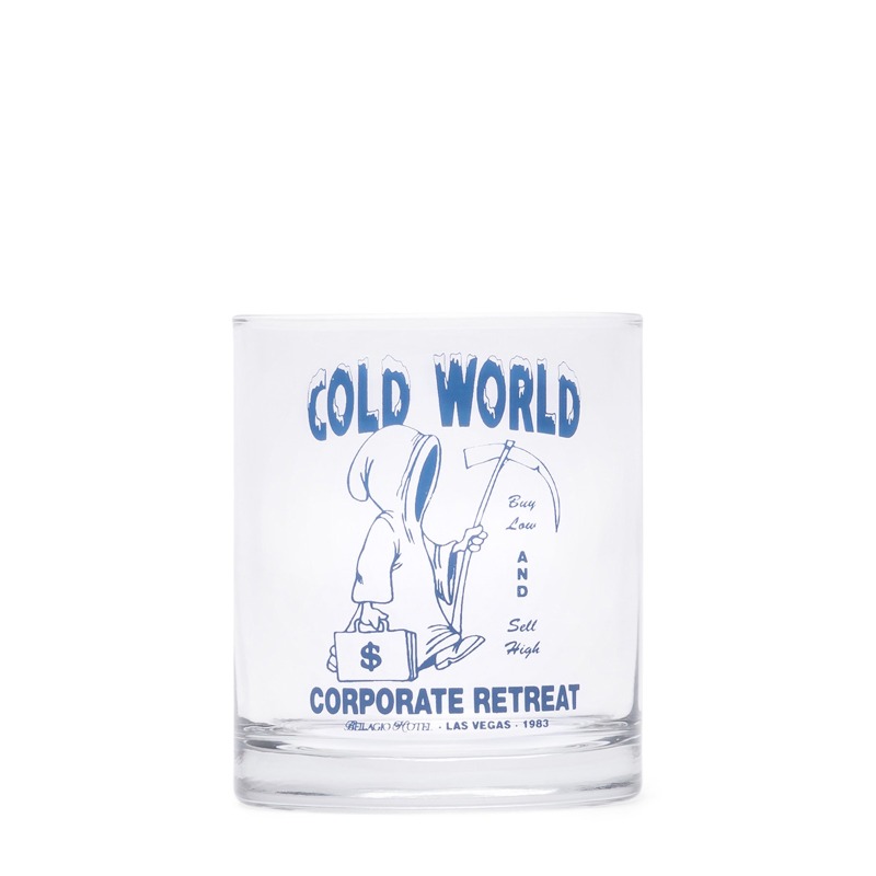 bodega's tweet photo. 40% OFF - Now $6.00. Cold World Frozen Goods Corporate Retreat Rocks Glass. Click the image to shop now. #coldworldfrozengoods #bodega