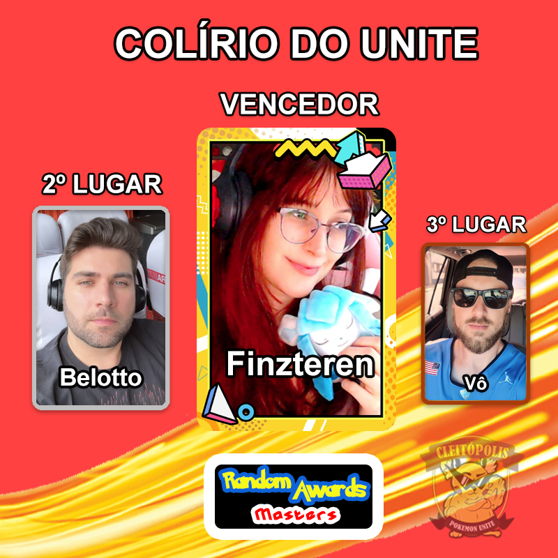 Cleitopolis's tweet photo. Agora aqueles que abrilhantam nossas vidas nessa caminhada no Pokémon Unite. A grande vencedora foi a @Finzteren com toda sua ruivocidade, seguida por nosso Zac Efron @belotto_unite e por fim o @Higorvas.
#GOCU #PokemonUNITE #Pokemon #RandomAwards https://t.co/QUuDY8dqNF