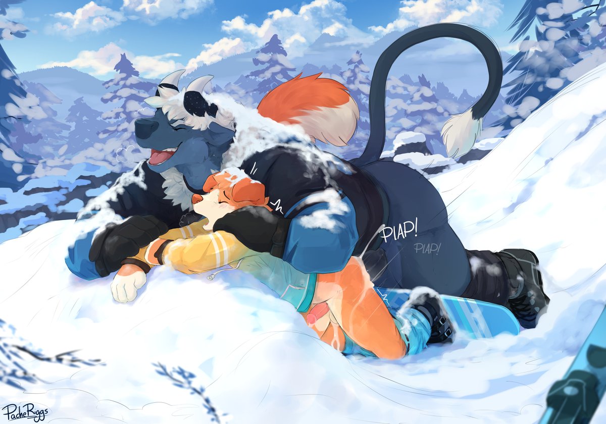 Teaching the doggo to ski Commissioned by @taustro8 and his BF, thank you!