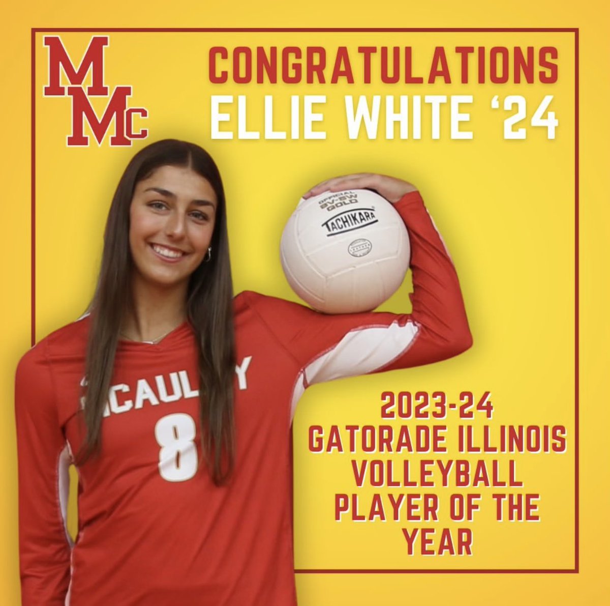 Congratulations to our very own, <a href="/_ellie_white/">Ellie White</a>, on being named the 2023-2024 Illinois <a href="/Gatorade/">Gatorade</a> Player of the Year. The future Michigan Wolverine is among the few athletes in the history of the award to earn this prestigious distinction two years in a row. #GPOY #Tradition
