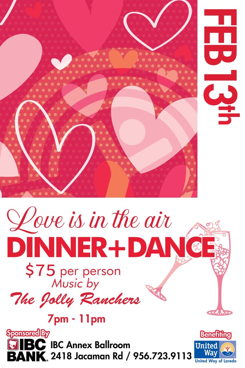 🥂 Have a lovely date night 💕 AND help <a href="/UnitedWayLaredo/">United Way of Laredo</a> help other non-profit organizations! Buy a ticket to support this amazing organization! 

Tickets available at our shelter (2500 Gonzalez Street):
2 p.m. - 5 p.m. Sunday - Tuesday
11 a.m. - 6 p.m. Wednesday - Saturday