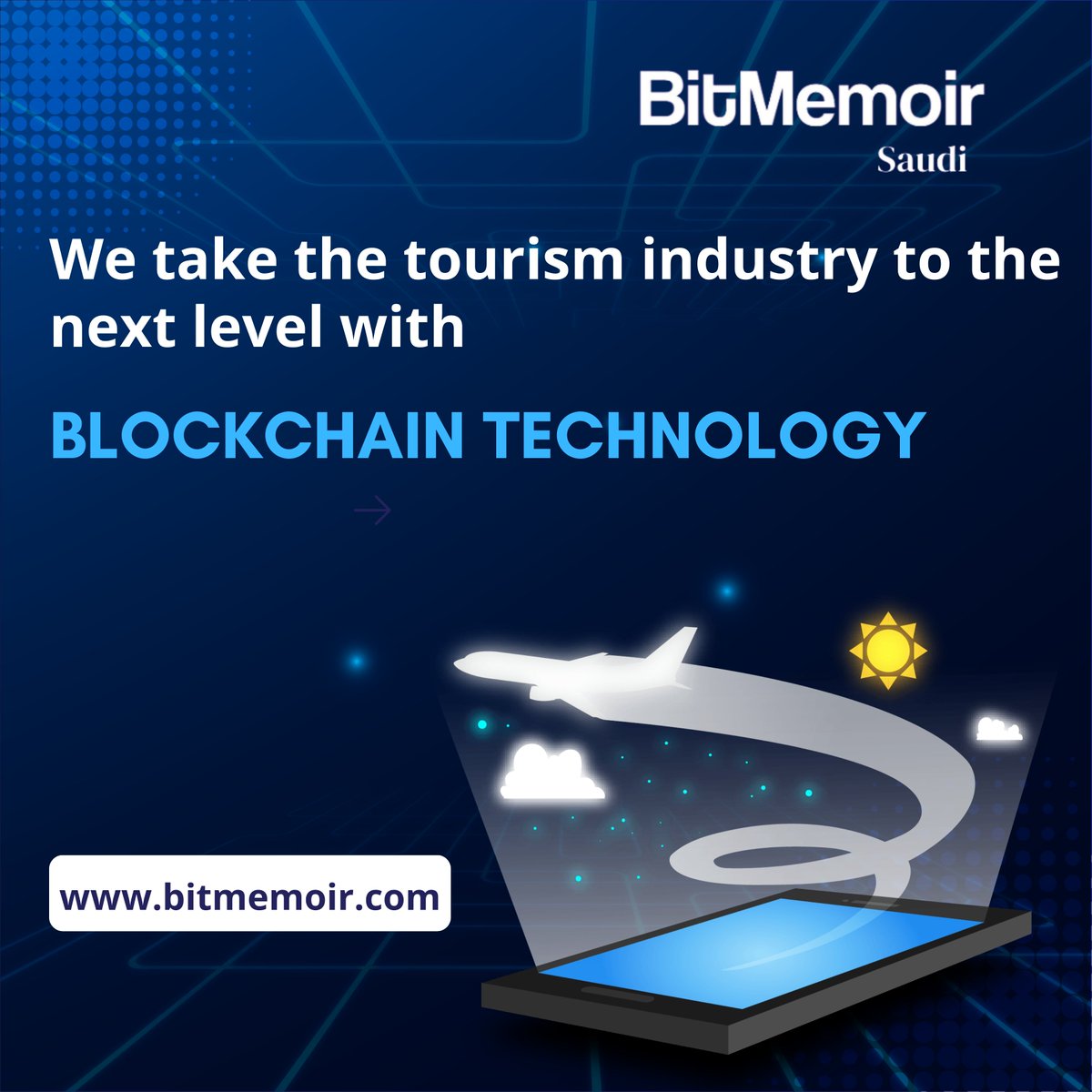 Connect #Blockchain to your tourism business with BIT Tourism⛓️🌍

#BlockchainTourism #BITTourism #TravelTech #InnovationInTourism #DigitalTransformation #TravelIndustry #TechForTourism #TourismRevolution #ConnectedTourism #TravelWithBIT #Web3 #Technology #DigitalTransformation
