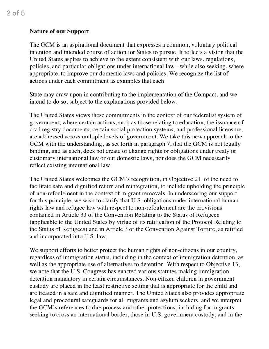 KimWexlerMAJD's tweet image. Oops, @SpeakerJohnson, you may have missed something in your #65points report. On December 17, 2021, the State Department issued a Revised National Statement of the USA on the Adoption of the Global Compact for Safe, Orderly and Regular Migration. state.gov/wp-content/upl…