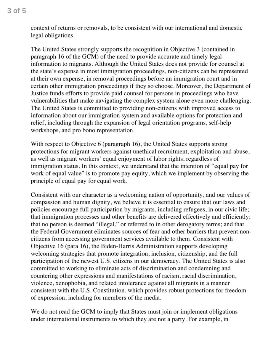 KimWexlerMAJD's tweet image. Oops, @SpeakerJohnson, you may have missed something in your #65points report. On December 17, 2021, the State Department issued a Revised National Statement of the USA on the Adoption of the Global Compact for Safe, Orderly and Regular Migration. state.gov/wp-content/upl…