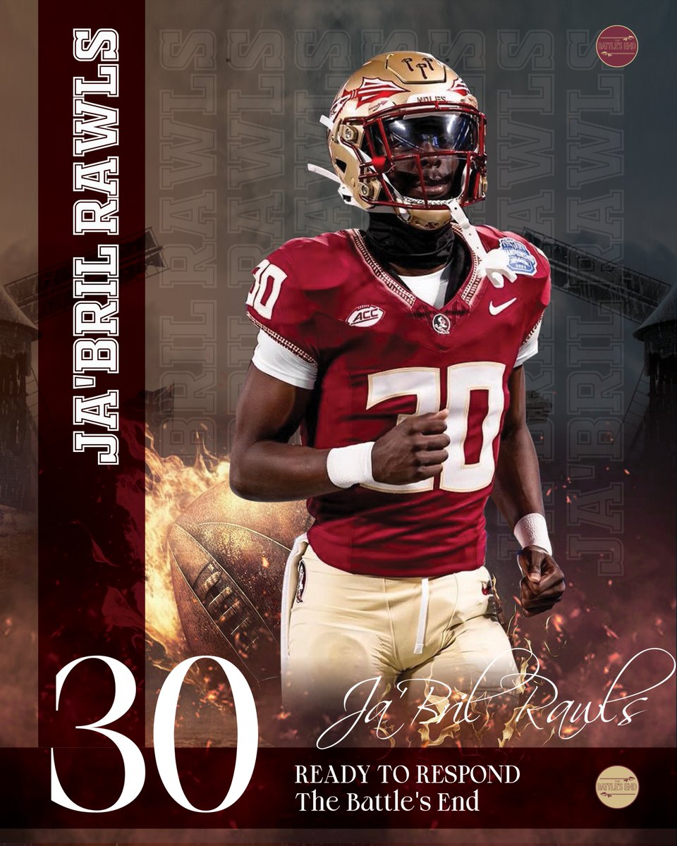 The Battle's End (@thebattlesend) on Twitter photo Thrilled to announce the addition of
<a href="/RawlsJabril/">Ja’Bril Rawls</a> to The Battle's End!
Welcome to the family, young man!
Directly support Ja'Bril and other FSU Players by getting involved at thebattlesend.com
#ReadyToRespond Thrilled to announce the addition of
<a href="/RawlsJabril/">Ja’Bril Rawls</a> to The Battle's End!
Welcome to the family, young man!
Directly support Ja'Bril and other FSU Players by getting involved at thebattlesend.com
#ReadyToRespond