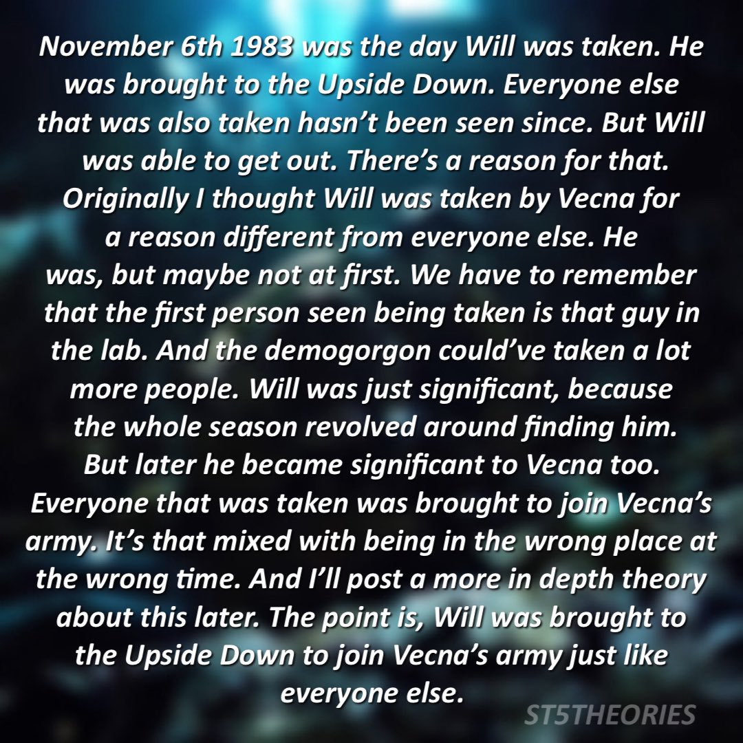 ST5theories's tweet photo. Theory #71: “Will in the Upside Down” https://t.co/x6RveEf2x5