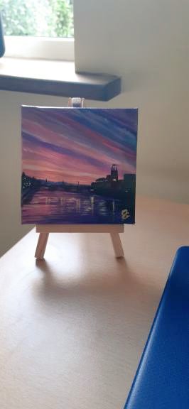 nici_quinn's tweet photo. A huge thank you to Aoife - for this lovely review - you made my day :-) "I absolutely adore it! It has brightened my writing desk immensely" #happycustomer #review #limerick #limerickart #irish #artlover #nicilegearart #limericksunset https://t.co/Dbifgec3og