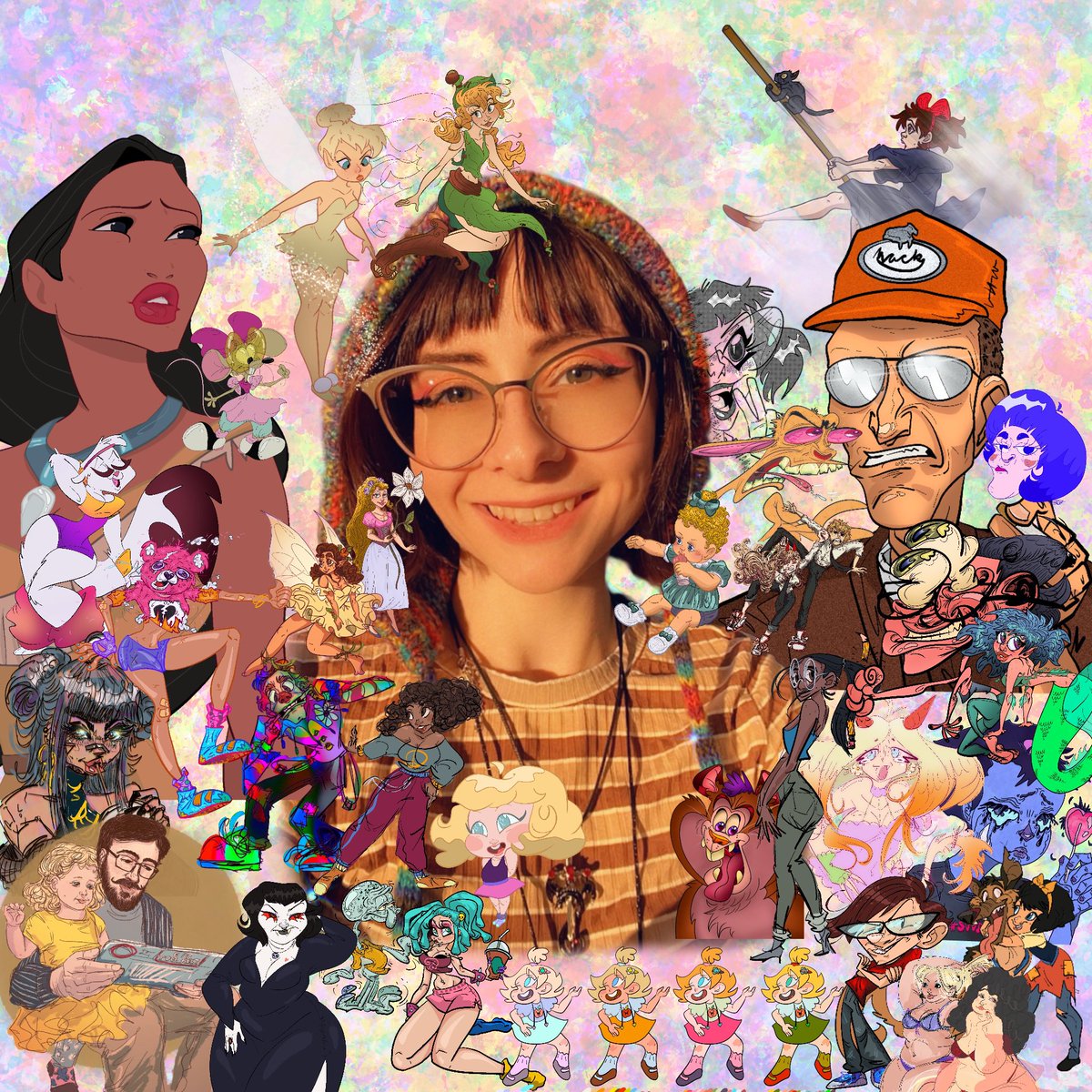 Me and a handful of my favorite drawings I made last year