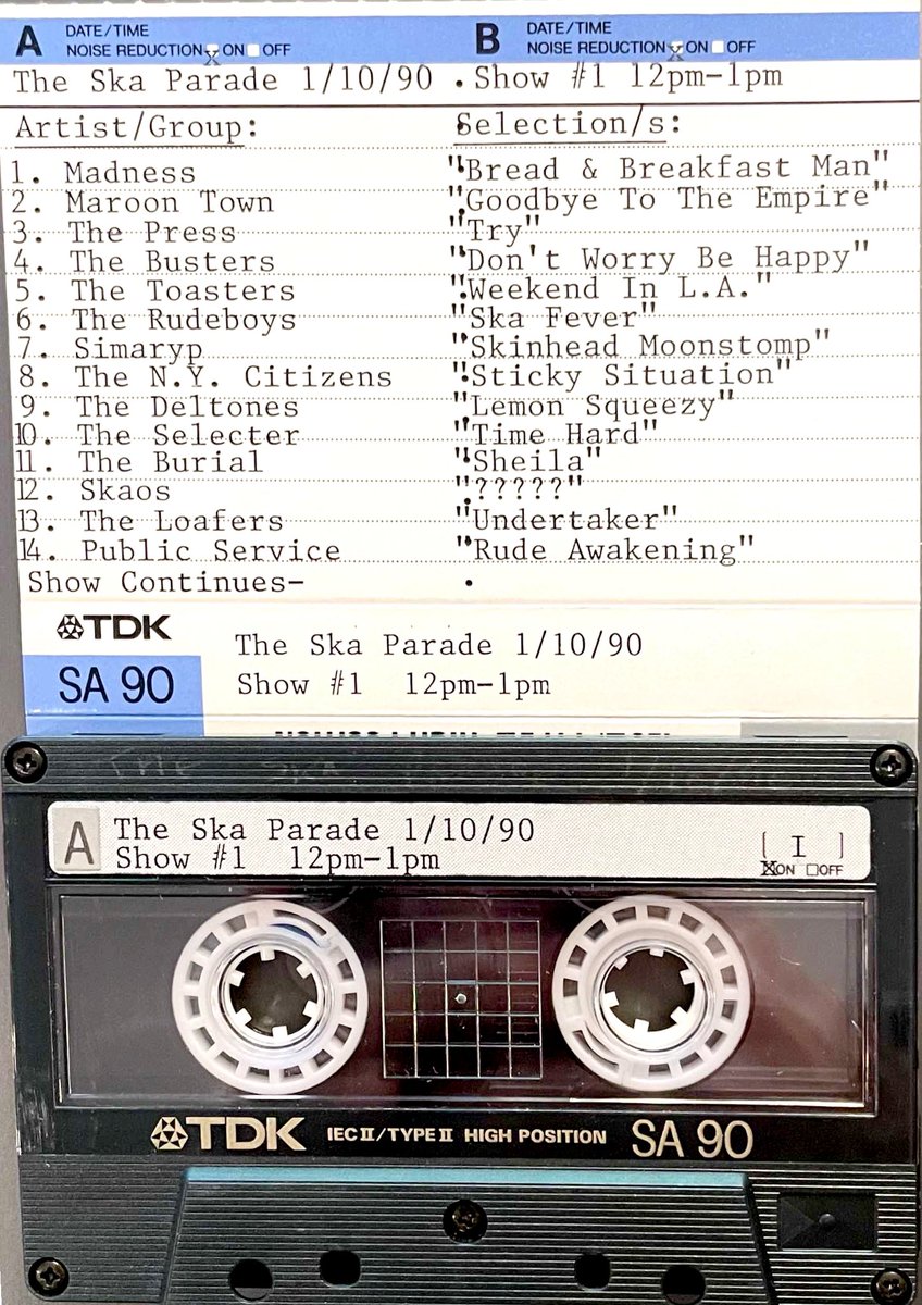 skaparade1's tweet photo. 🎉 34 years ago (on Jan. 10th, 1990), the weekly version of #SkaParade began airing on KUCI 88.9 fm Irvine, CA. I even found the 1st show tape. Pics below! Enjoy! 📻🎶🏁🕴🎂💖☮️🏆🎈

#radtimes #birthdaypartytime #ska #kuci #humblebeginnings #blessed https://t.co/TQOjCKKYLX