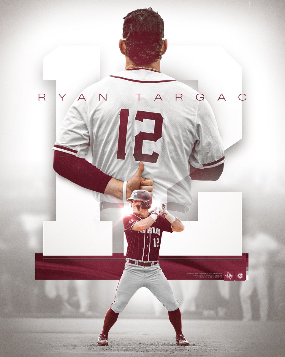 Introducing your new 𝐍𝐨. 𝟏𝟐: @RyanTargac!

📰: aggi.es/48QnsGV

#GigEm