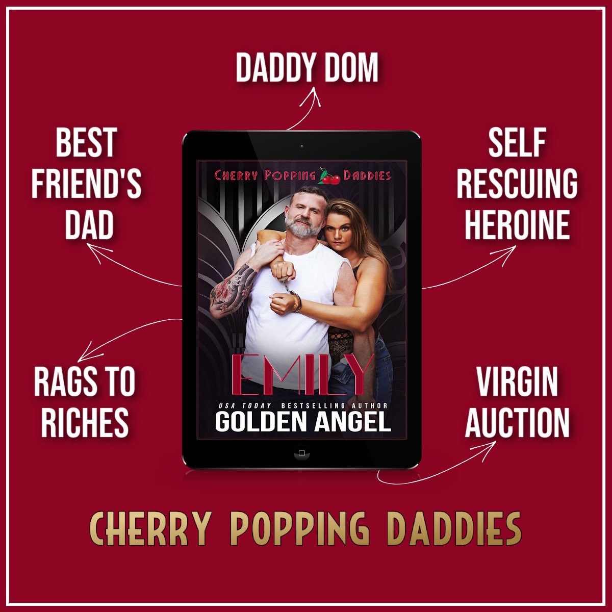🍒 THESE BIG DADDIES ARE POPPIN' 🍒 Golden Angel Romances is bringing the heat and the sweet with Emily, part of the upcoming Cherry Popping Daddies series by supporting the Kickstarter campaign! Check it out today and make your bid. geni.us/CPDKickstarter