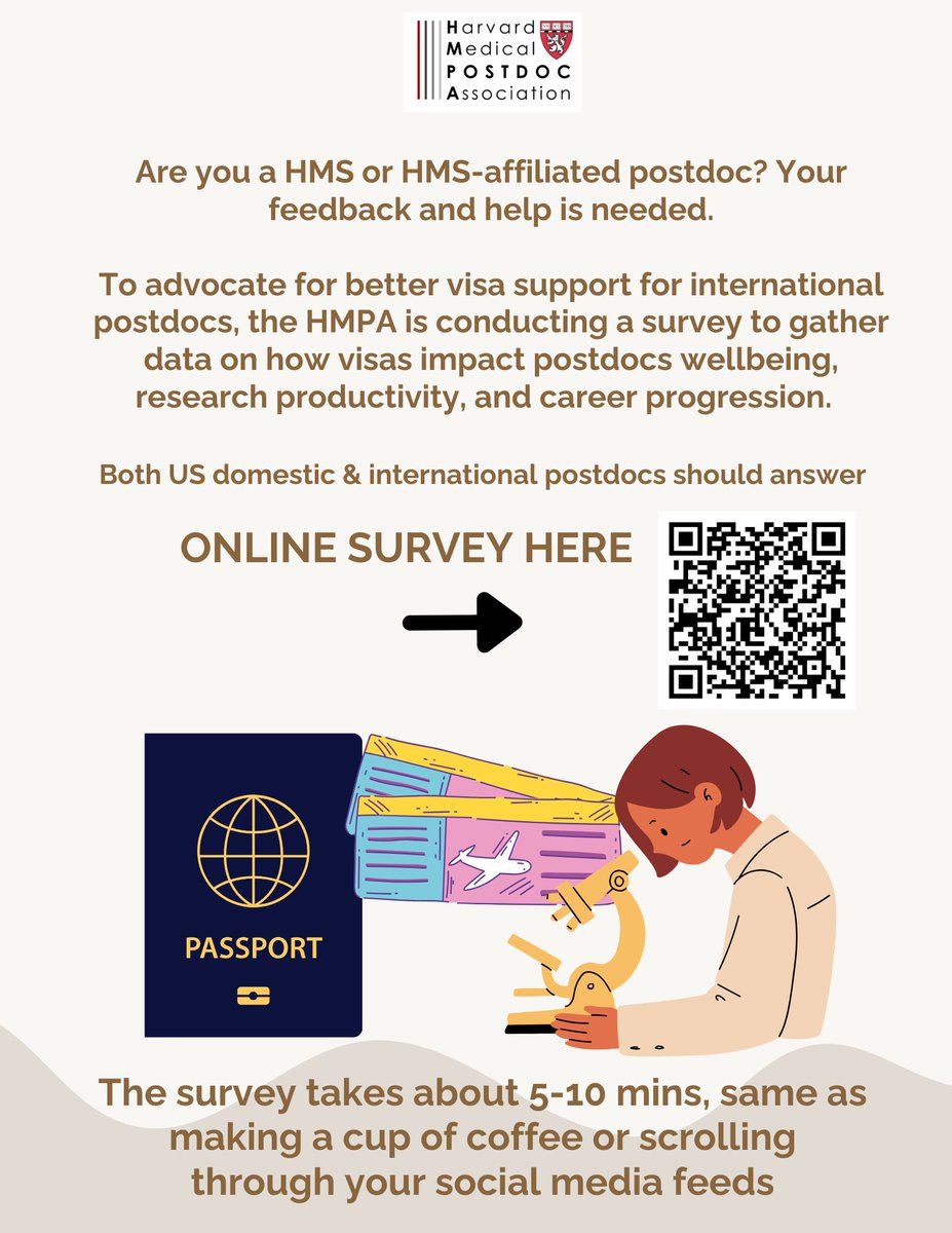 📢📢📢Hello!! US born & international postdocs, we need your help! Please take our visa assessment survey & help us advocate for better policies. 🛂✈️🔬 Let’s go!!!!!!!