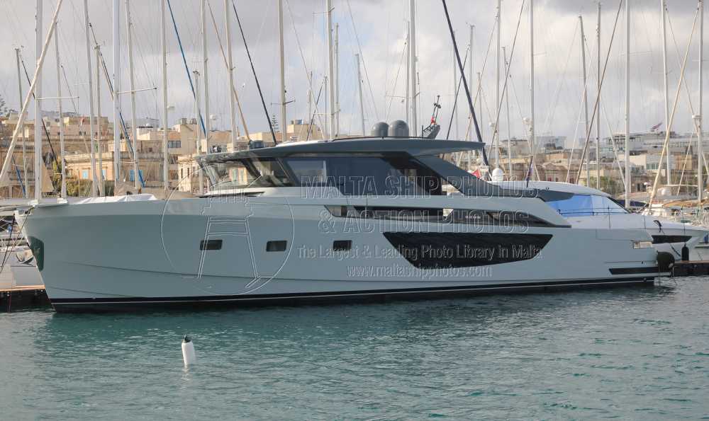Shipguru's tweet photo. #Bluegame #BGXseries #yacht #CADOC #berthed at #RolandMarina, #MarsamxettHarbour, #Malta - 09.01.2024 - www.maltashipphotos.com- NO PHOTOS can be used or manipulated without our permission https://t.co/HvhwstCeUD