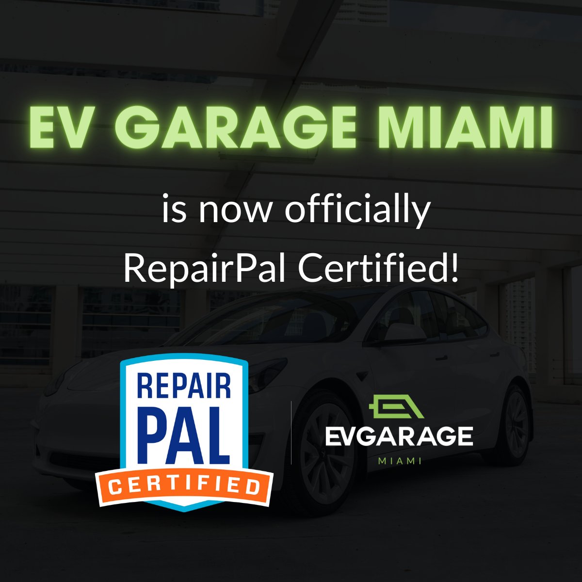 Thrilled to share that EV Garage Miami is now officially RepairPal Certified! 🚗⚡️ 
Committed to delivering top-notch service and expertise in electric vehicle repairs.
Your trusted destination for quality and excellence! #RepairPalCertified #EVMaintenance #MiamiAutoCare