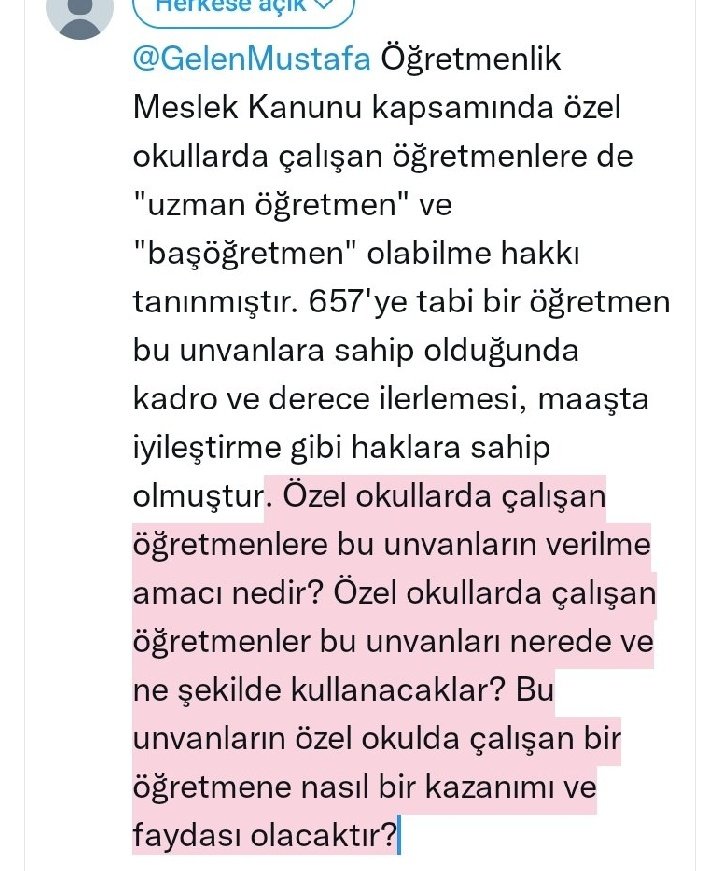 fujigeog's tweet photo. @muratvilken63 @Yusuf__Tekin Özel Öğretimin kıymetinin bilinmesi adına 10 yılını dolduran ögretmene artık bir ödül verilmeli
 Özel Sektördeki sadece 10 bin Uzman ve Başöğretmen adaylarının da kamuya geçmesi ile ilgili destek verebilir misiniz?
Öğretmen Lisesi
Eğitim Fakültesi
Uzman Öğretmen
Daha ne olsun... https://t.co/lXDJuJsCYo