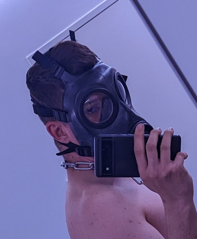 MarciFetish's tweet photo. So apparently my profile picture wasn't complying with X's guidelines. So here's a new one for you.
#gasmask #collared https://t.co/5T6Lw7IeAp