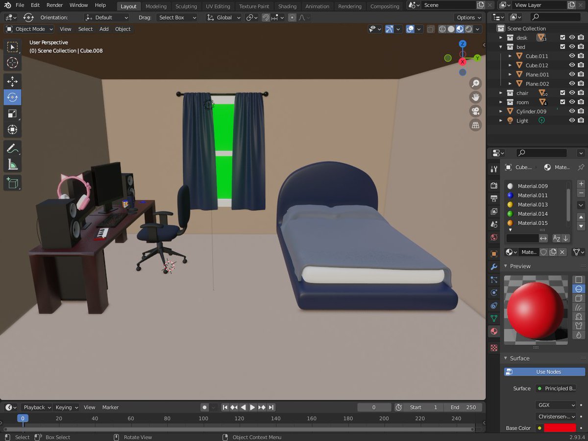 imKantie's tweet photo. 2nd attempt at making a 3d bedroom and this time not downloading free models from turbosquid or some shit. A for effort 👍 https://t.co/lkf5a42MJu