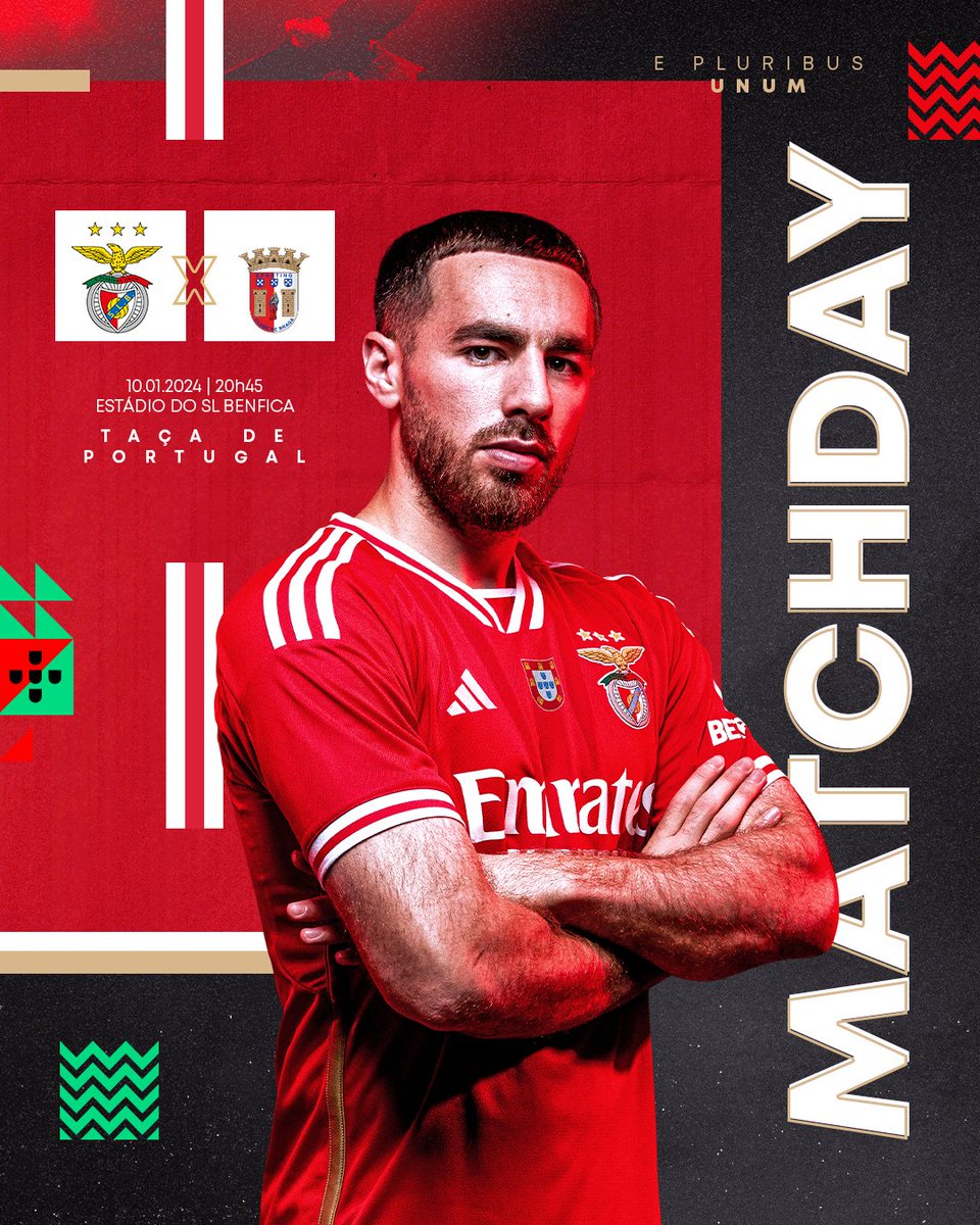 🦅 𝐌𝐀𝐓𝐂𝐇𝐃𝐀𝐘!

⚽ #SLBenfica vs. SC Braga • Oitavos de final
🕗 20:45
🏟 Estádio do SL Benfica
📺 RTP/Sport TV 1

#SLBSCB #TaçadePortugal